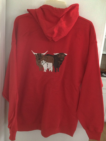 HHCA Zippered Hoodie Red - Back